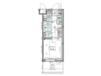 コンシェリア横濱元町 THE RESIDENCE(1K/2階)の間取り写真