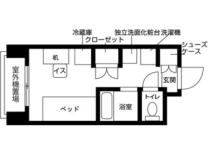 レジディア九大学研都市(ワンルーム/4階)の間取り写真