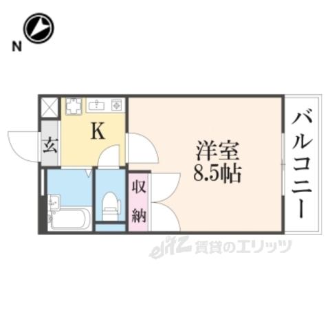レオパレス東草津(1K/1階)の間取り写真