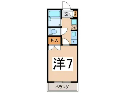 イーストヴィレッジ(1K/3階)の間取り写真