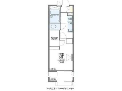 レオパレスサントリーニ(1K/3階)の間取り写真