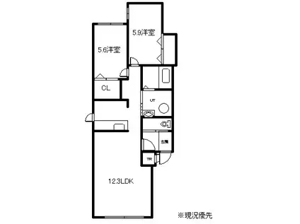 ATEENA3.23C(2LDK/1階)の間取り写真