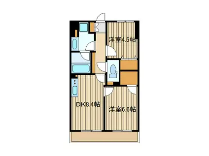 クリオ中村橋弐番館(2DK/2階)の間取り写真