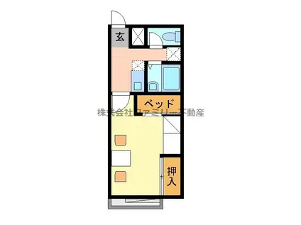 グリーンヒルズ(1K/2階)の間取り写真