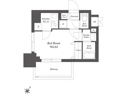SS.FLAT北品川(1K/5階)の間取り写真