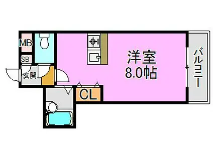 ハイグレース長田(ワンルーム/5階)の間取り写真