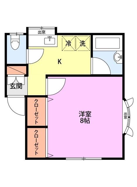 ビバリー小金町(1K/1階)の間取り写真