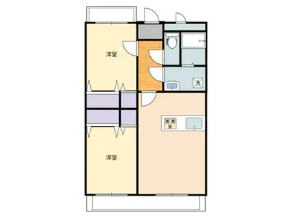 ディアコートA(2LDK/2階)の間取り写真