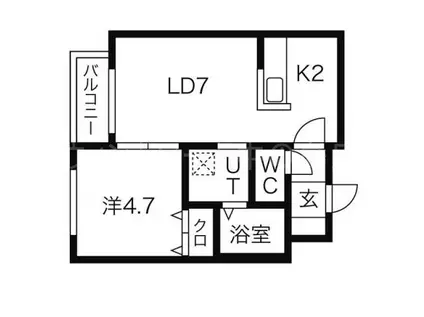 リバージュL38(1LDK/4階)の間取り写真