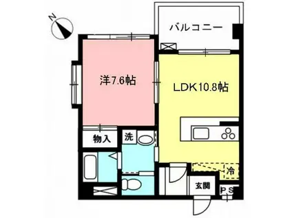 ウォルナット登戸(1LDK/3階)の間取り写真