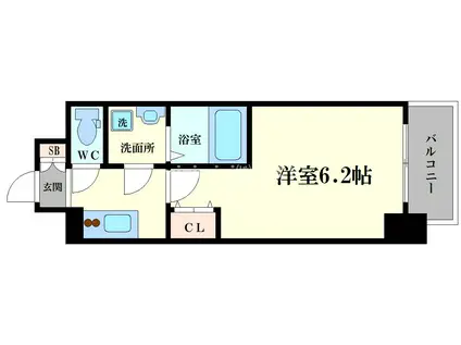 W-STYLE福島IIウィステリア(1K/2階)の間取り写真