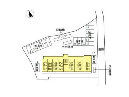 BLESS辻堂(1K/2階)の間取り写真