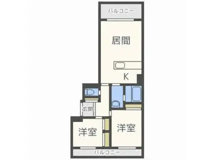 カーサ・エルモーサ(2LDK/5階)の間取り写真