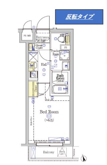 SHOKEN RESIDENCE横浜鶴見II(1K/2階)の間取り写真