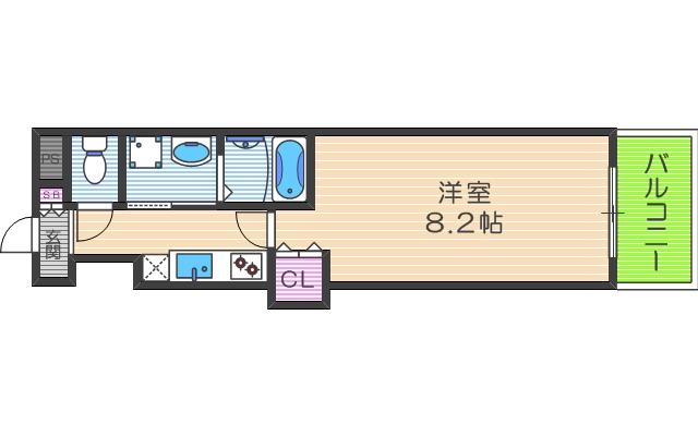 フォレスト梅田西(1K/7階)の間取り写真