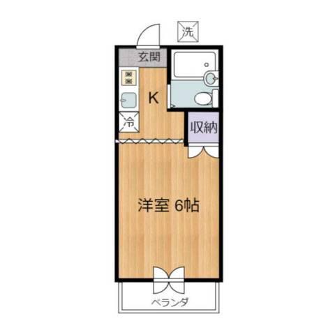 サンホワイト(1K/2階)の間取り写真
