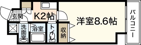 有葵ビル(1K/7階)の間取り写真
