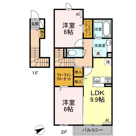 ウエストパーク西台(2LDK/2階)の間取り写真