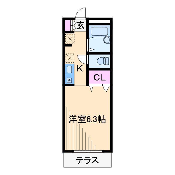 プレシャス(1K/1階)の間取り写真