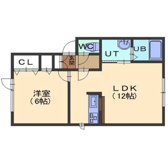 コーポティアレ(1LDK/1階)の間取り写真