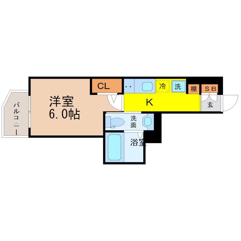 エステムコート名古屋千種グレイス(1K/10階)の間取り写真