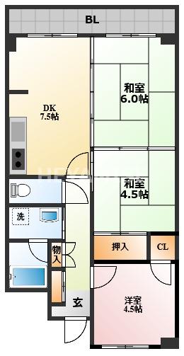 グランドメゾン桜馬場(3DK/2階)の間取り写真