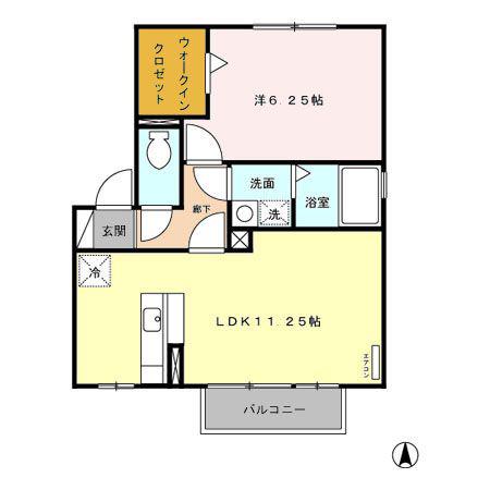 ベラビスタ(1LDK/2階)の間取り写真