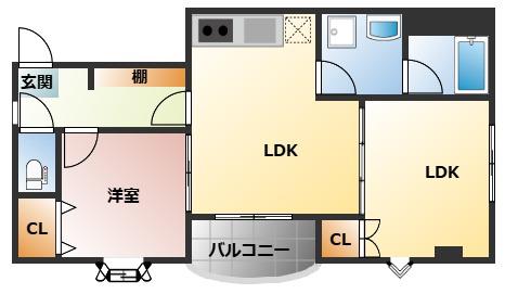 シャルムマルタカ(2LDK/3階)の間取り写真