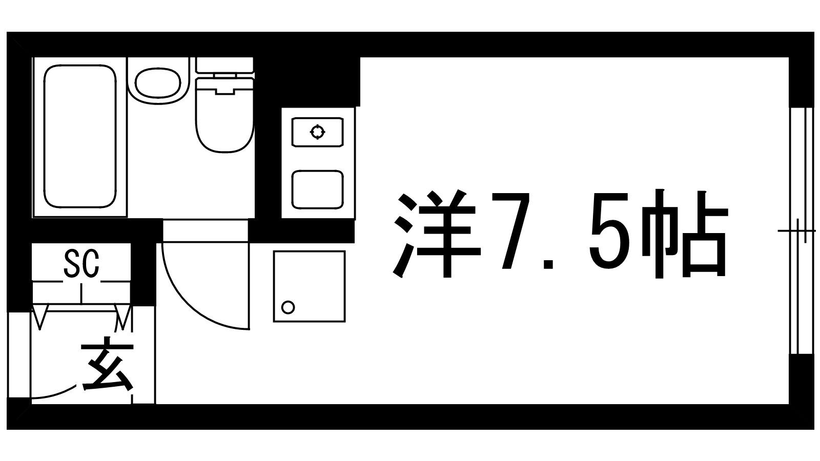 CEREZO井口堂(ワンルーム/1階)の間取り写真