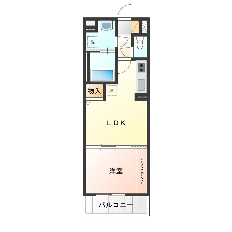 OYAMA URBAN CONECTION(1LDK/2階)の間取り写真