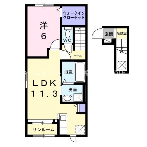 エムアンドエフ(1LDK/2階)の間取り写真