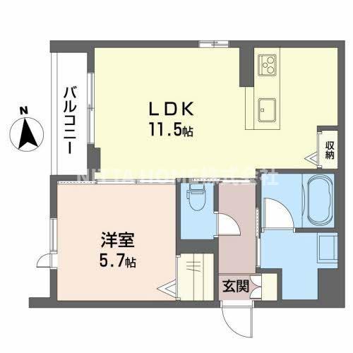 シャーメゾン南田辺(1LDK/1階)の間取り写真