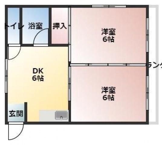 K-BLDG三篠(2DK/2階)の間取り写真