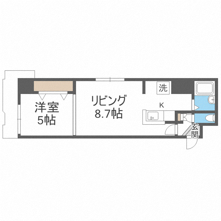 パークヒルズ平岸310(1LDK/10階)の間取り写真