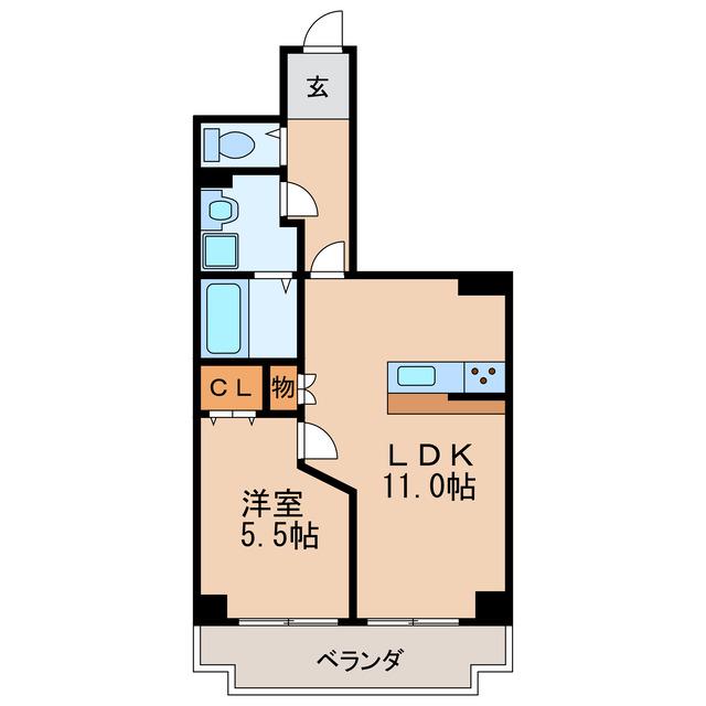 レジデンス泉(1LDK/8階)の間取り写真