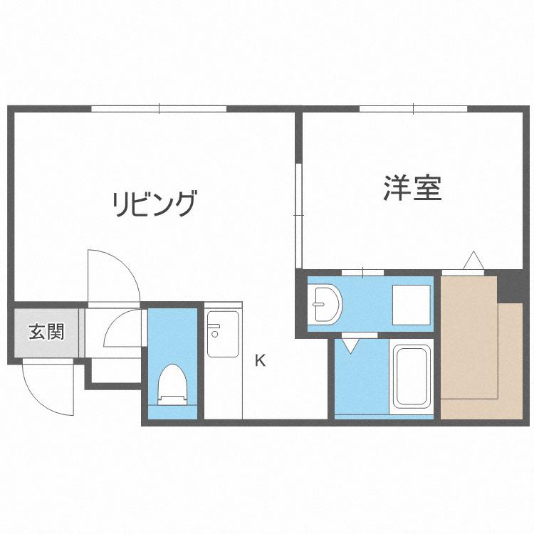 WITH PET 新道東駅前(1LDK/3階)の間取り写真