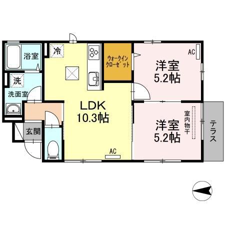 モアコート(2LDK/1階)の間取り写真