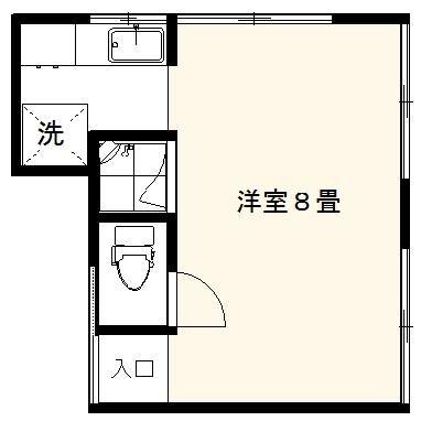 小上荘A館(1K/2階)の間取り写真