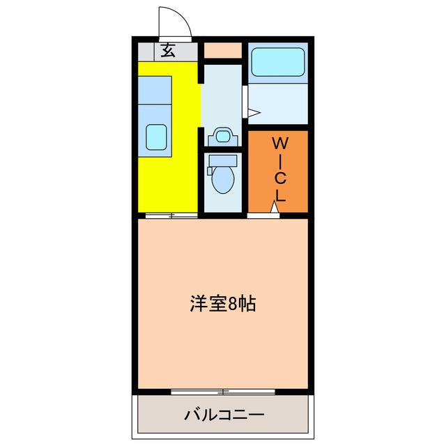 ハイツ白鳥III(1K/1階)の間取り写真