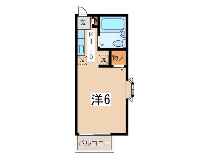 レノアール東横(1K/2階)の間取り写真