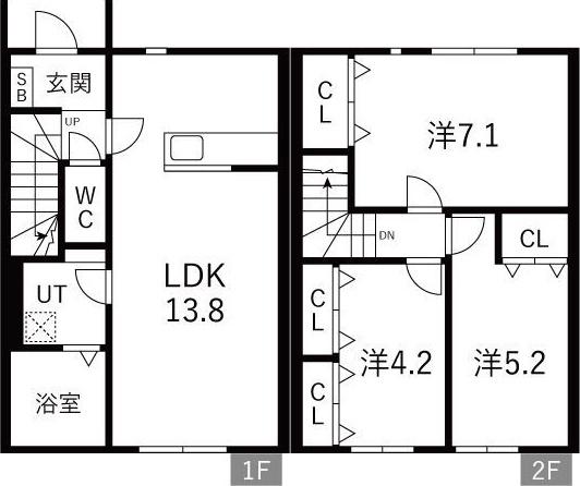 PROGRESS III(3LDK/1階)の間取り写真