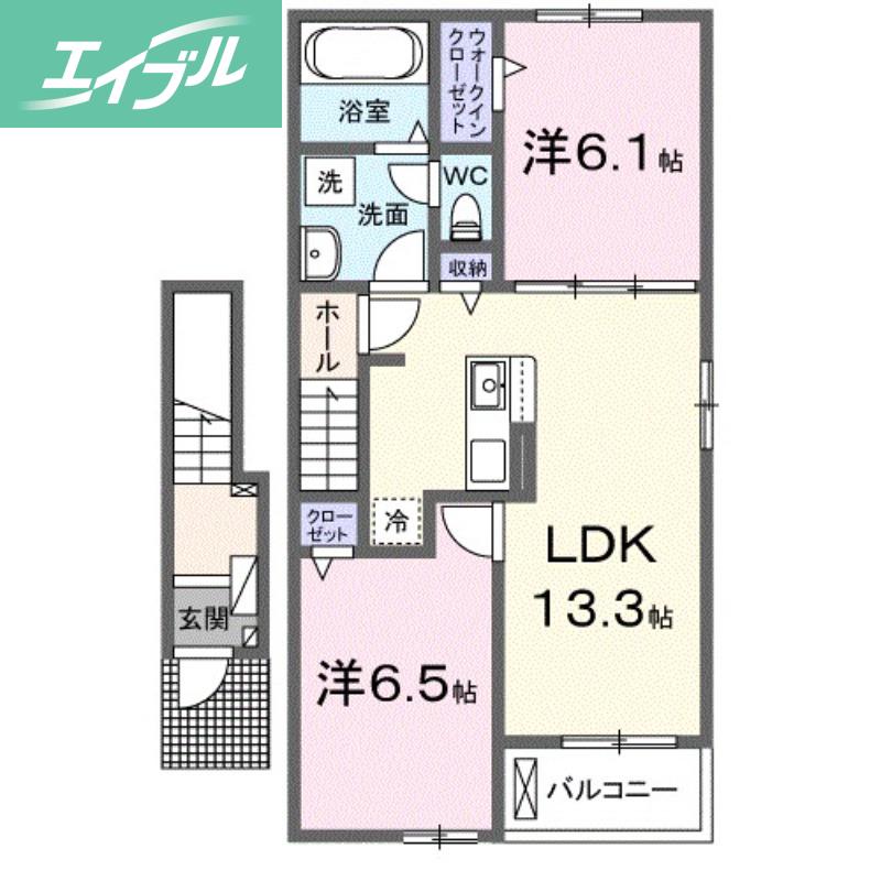 フィオーレ平田(2LDK/2階)の間取り写真