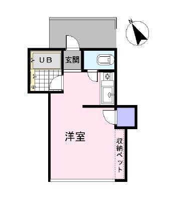 コーポアムール(ワンルーム/2階)の間取り写真