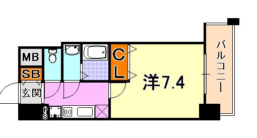 フロイデ(1K/10階)の間取り写真