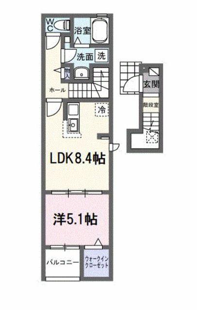 フラン アビタシオン(1LDK/2階)の間取り写真