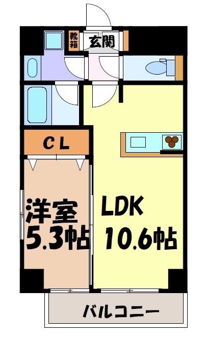 CANAL イースト(1LDK/7階)の間取り写真