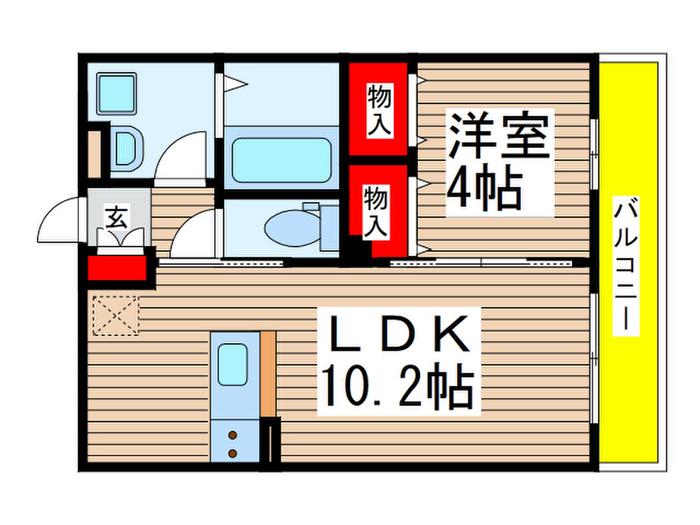 リブリ・スカイアロマ(1LDK/2階)の間取り写真