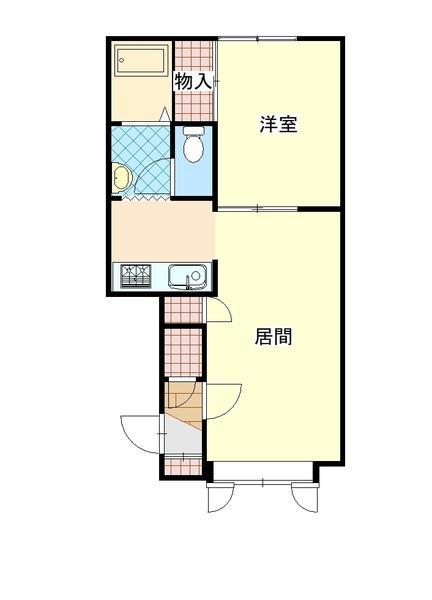 ブルーリバー(1LDK/1階)の間取り写真