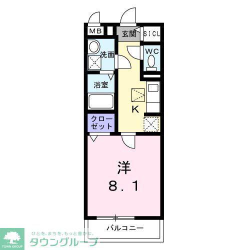 ブレーメンハウス(1K/1階)の間取り写真