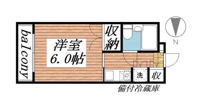カーサ目黒(1K/1階)の間取り写真